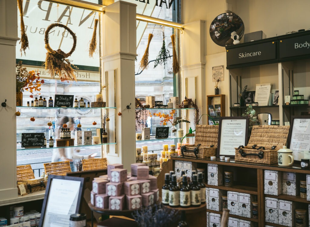 Napier's herbal storefront in Edinburgh
